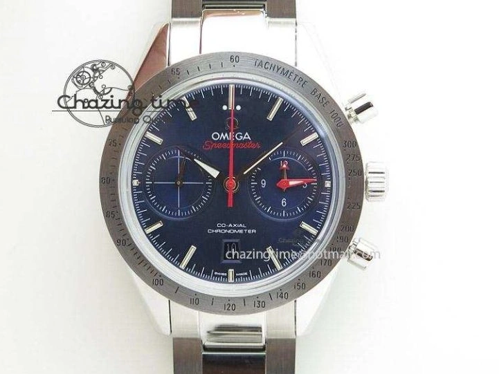 0513 GoodFit Seamaster Professional Chrono RG Blue Ceramic Blue Dial On Blue Gummy Strap A 8213